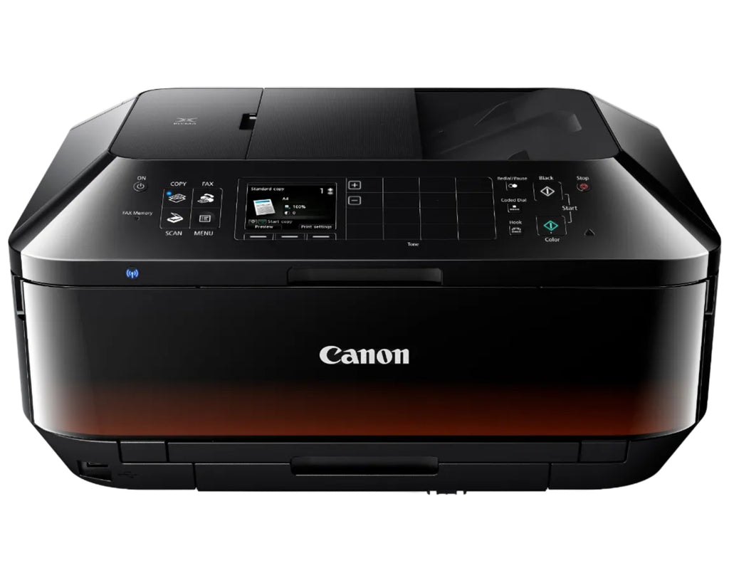 Canon PIXMA MX925 Tintenstrahldrucker mit WLAN, Duplex und Fax, gebraucht mit neuem geprüften Druckkopf, zeigt das Gerät von vorne